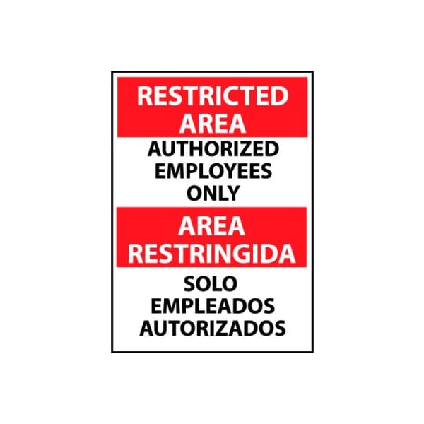 National Marker Co Restricted Area Plastic - Bilingual - Authorized Employees Only ESRA4RB - main
